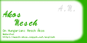 akos mesch business card